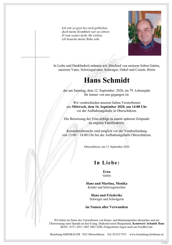 Parte Schmidt Hans online